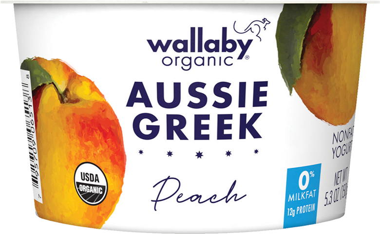 Wallaby Organic Aussie Greek Peach Yogurt PNG