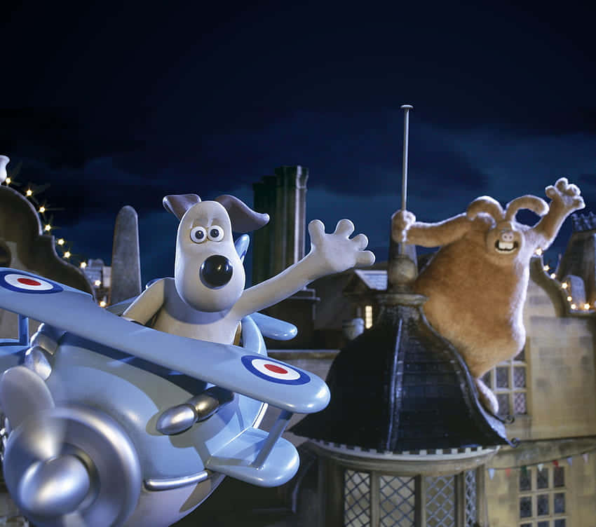 Wallace & Gromit The Curse Of The Were-Rabbit Helicopter Wallpaper