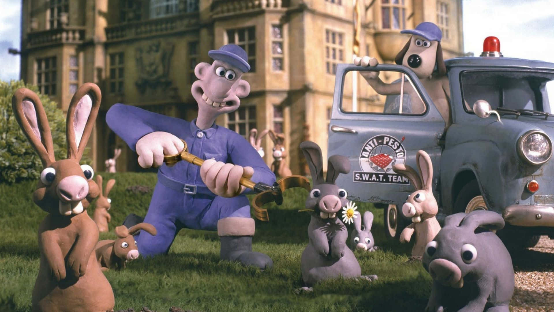 Wallace & Gromit The Curse Of The Were-rabbit In Uniform Wallpaper