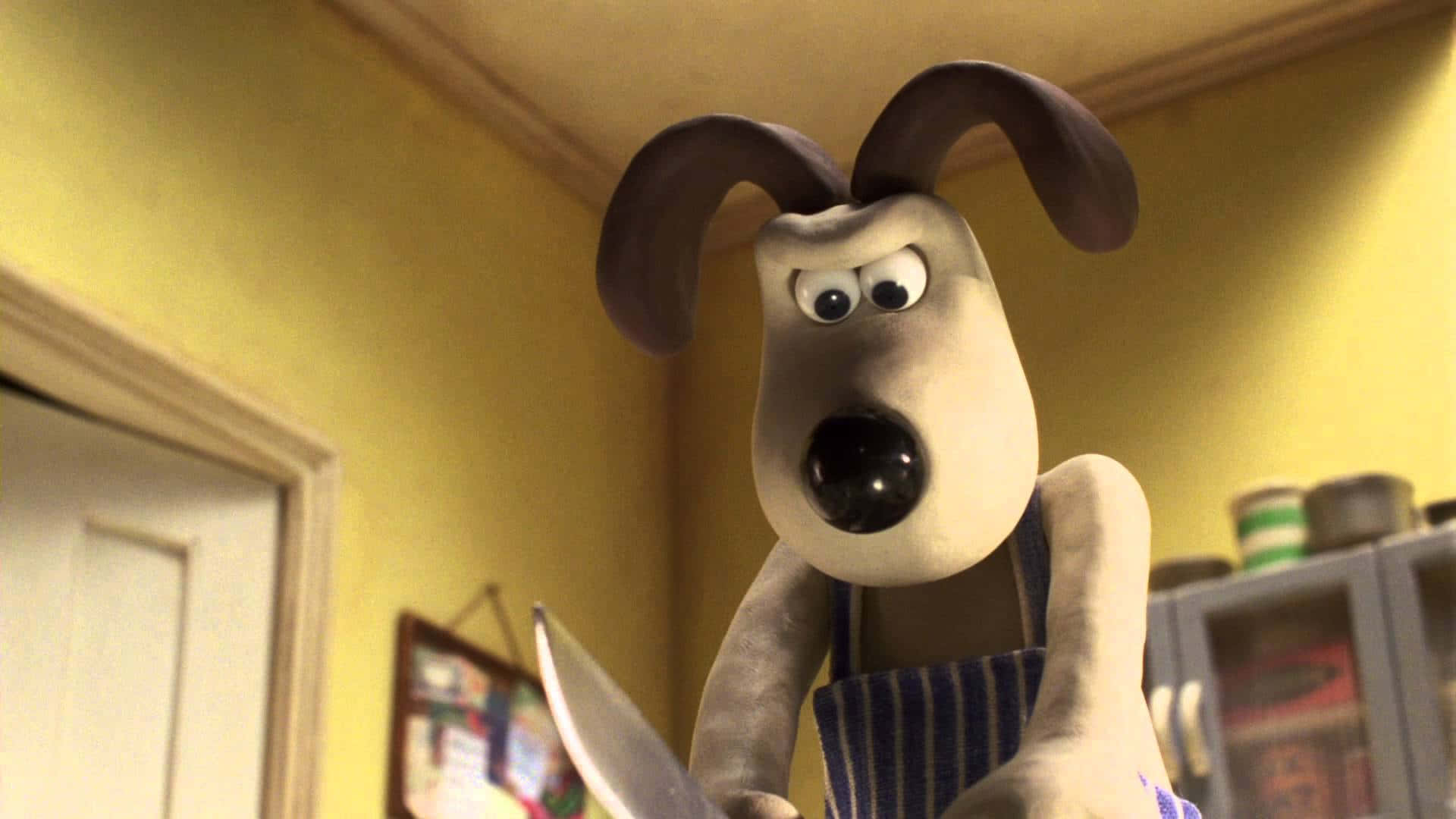 Wallace& Gromit Förbannelsen Av Den Stygga Kaninen Kniv Wallpaper