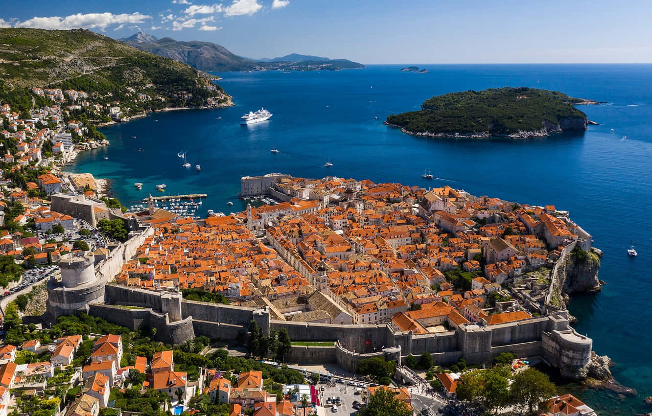 Väggstadi Dubrovnik, Kroatien. Wallpaper