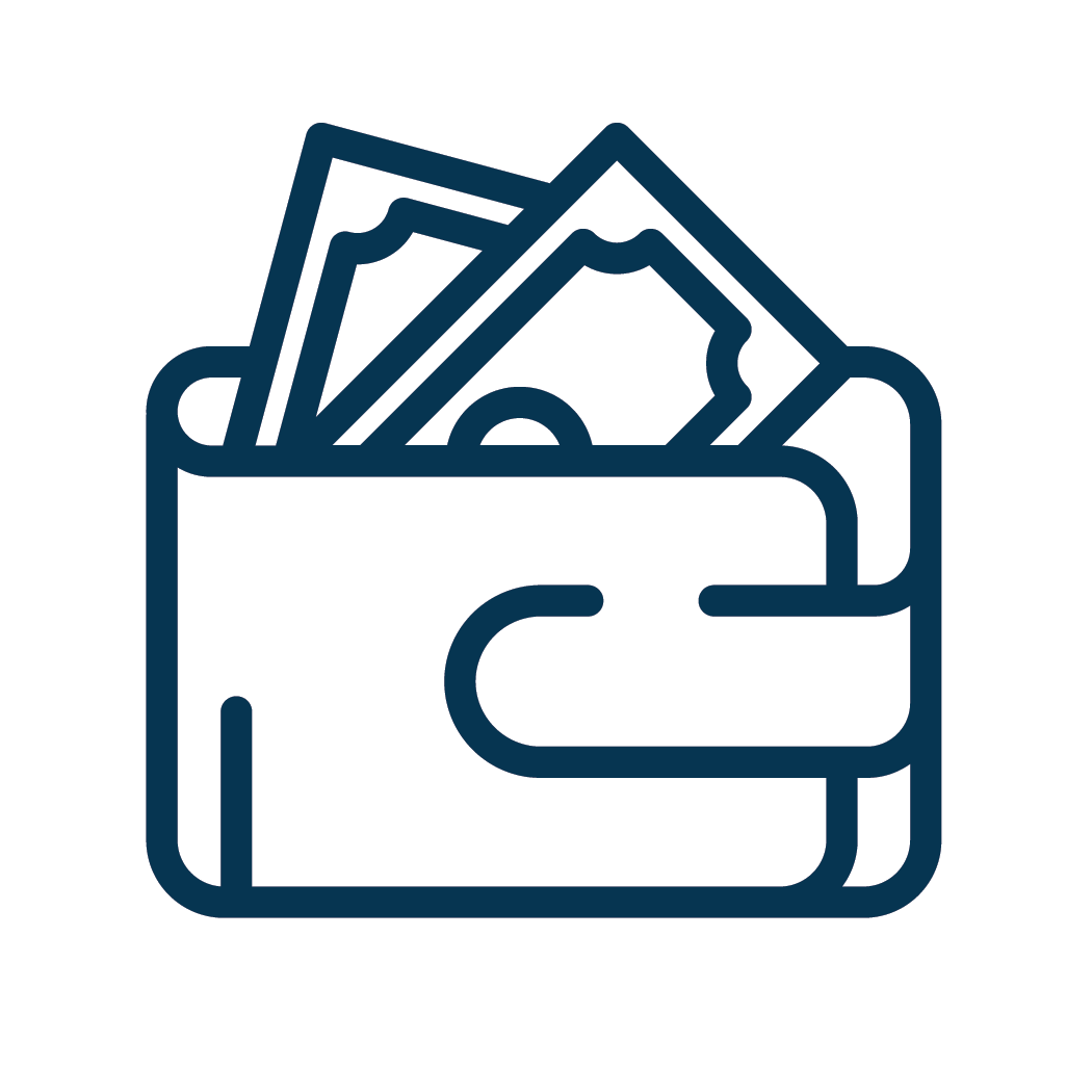 Wallet Iconwith Cashand Cards PNG