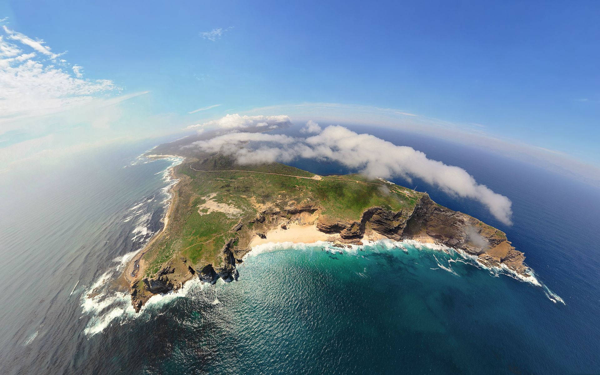 Spectacular panoramic view of Cape of Good Hope Island Wallpaper
