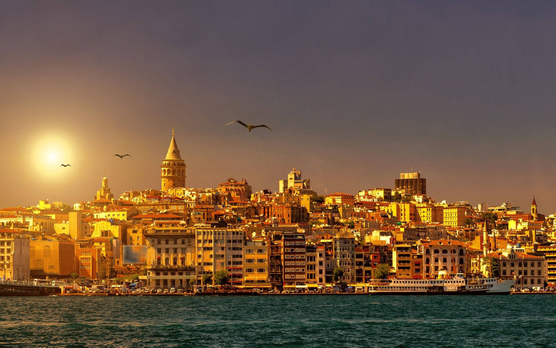 Wallpaper Istanbul, Turkey, Sunset, Hd, World