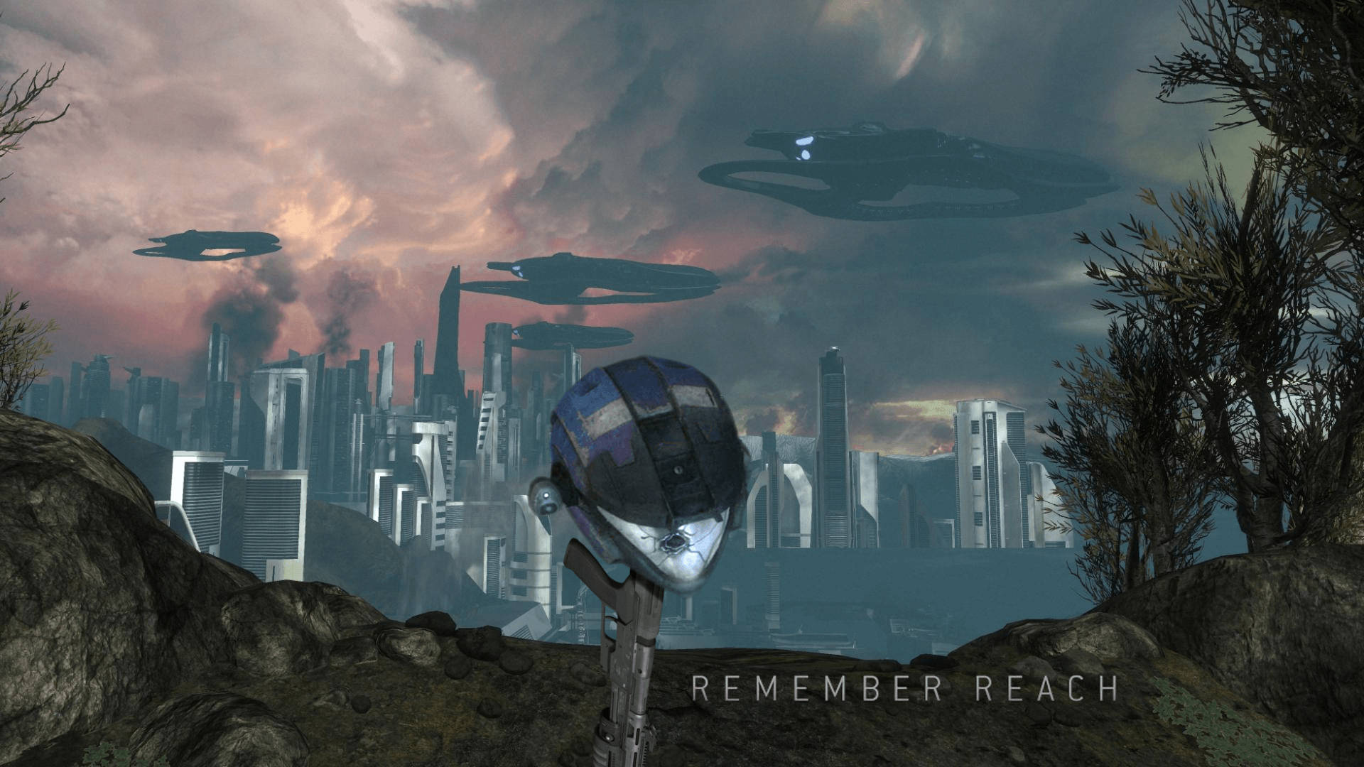 Humans muster their strength against the powerful Covenant forces in 'Halo Reach'. Wallpaper