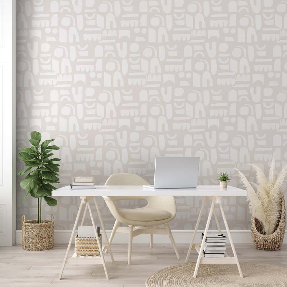Walls Of An Elegant Office Area With Subtle Patterns Wallpaper