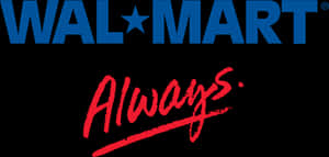 Walmart Logowith Always Slogan PNG