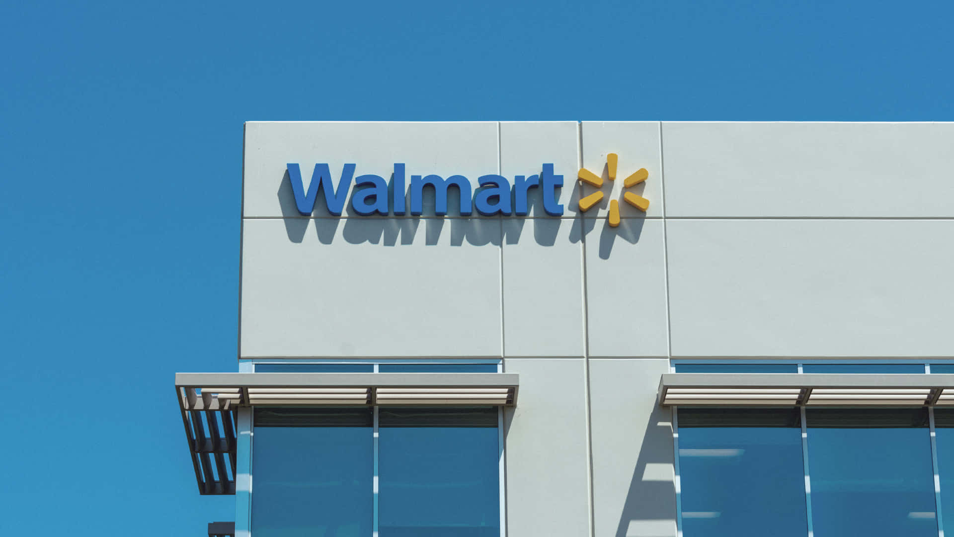 a building with a sign for walmart