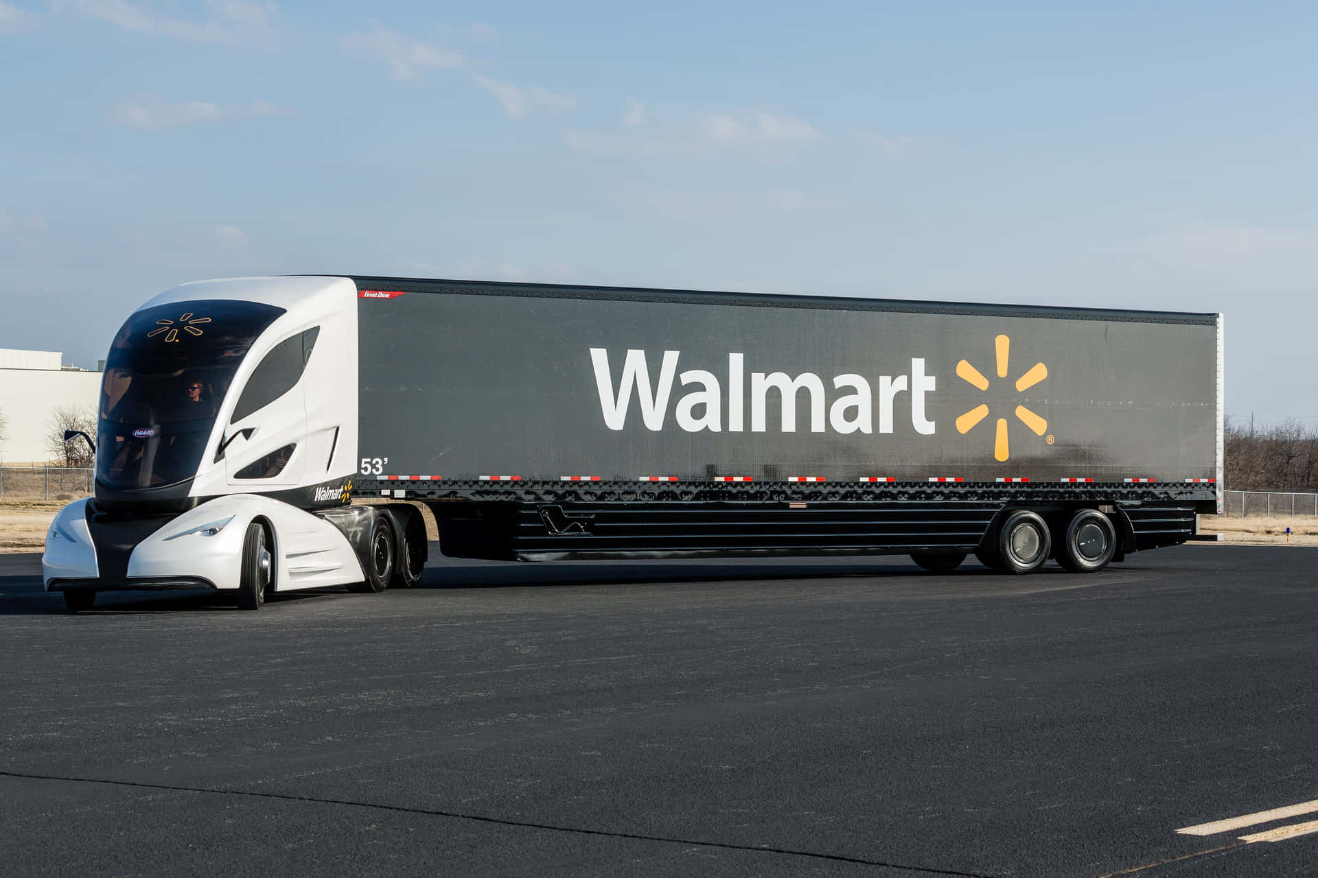 a white semi truck with the word walmart on it