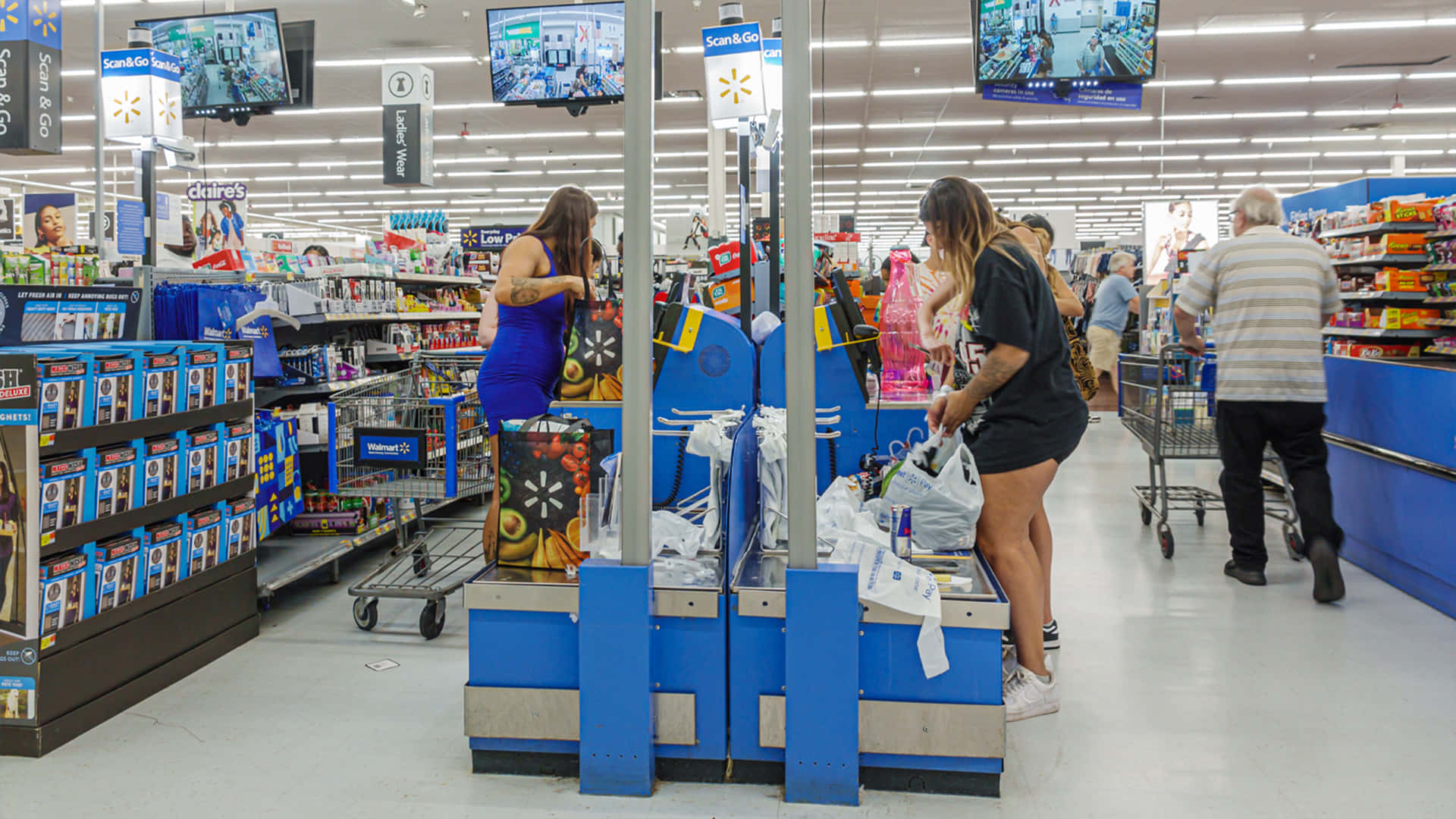 Walmart Shoppers Satisfying Their Shopping Needs