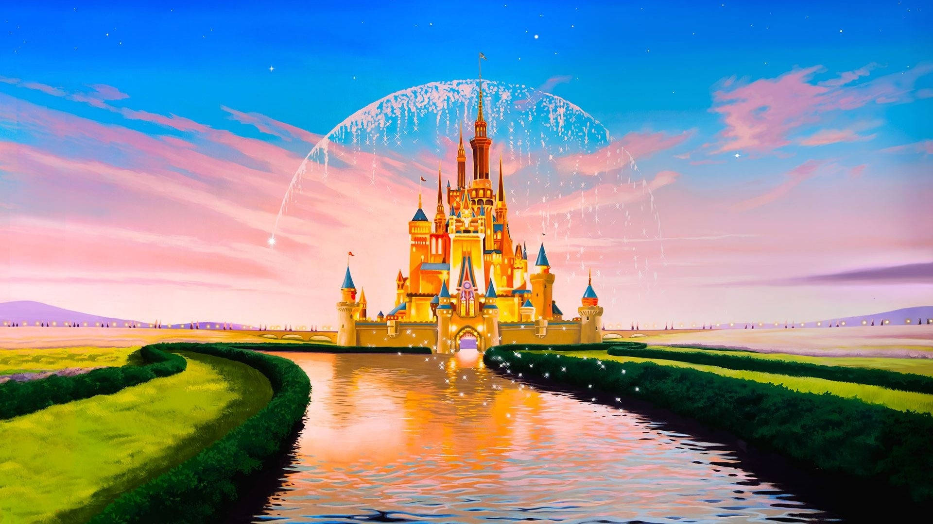 Download Walt Disney 4k Ultra Wide Castle Art Wallpaper 