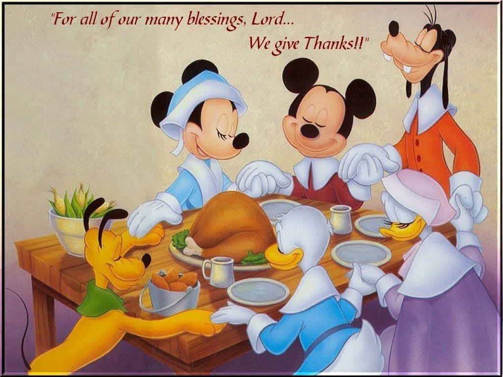 Walt Disney Anime Thanksgiving Wallpaper