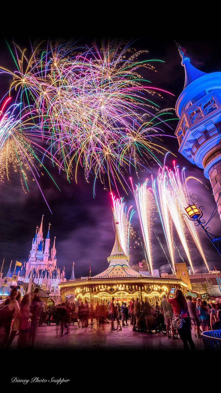 Spettacoloserale Di Fuochi D'artificio A Walt Disney World Sfondo