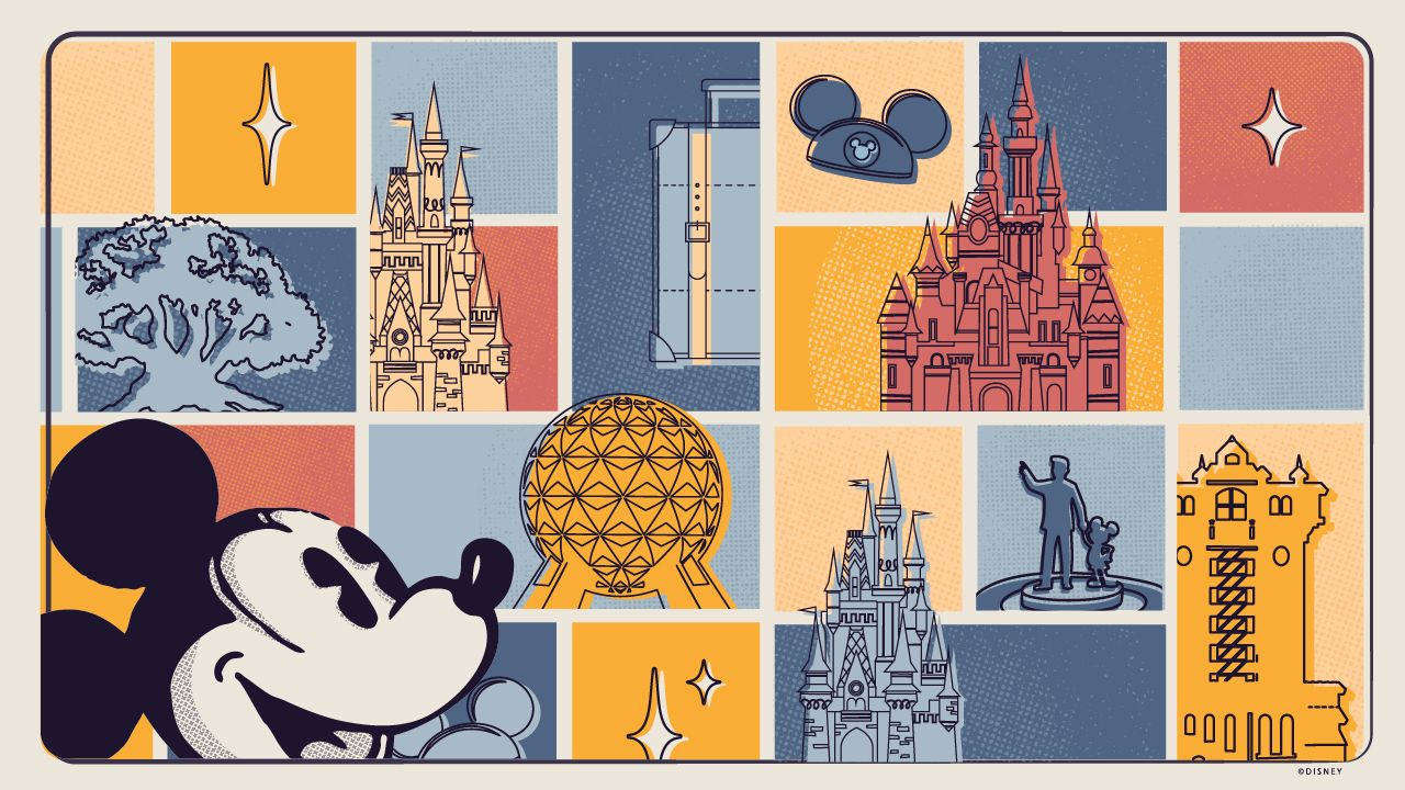 Walt Disney World Illustrated Wallpaper