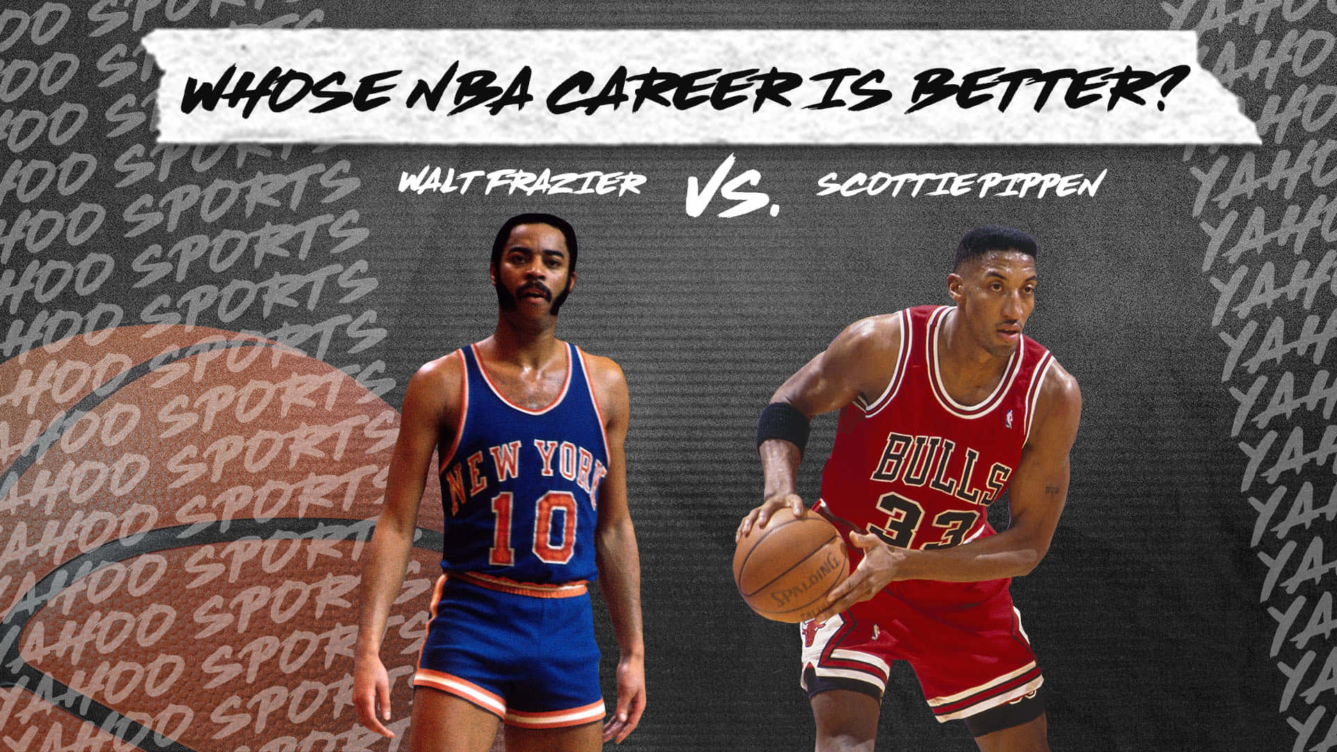 Walt Frazier VS. Scottie Pippen Karriere Sammenligning Wallpaper