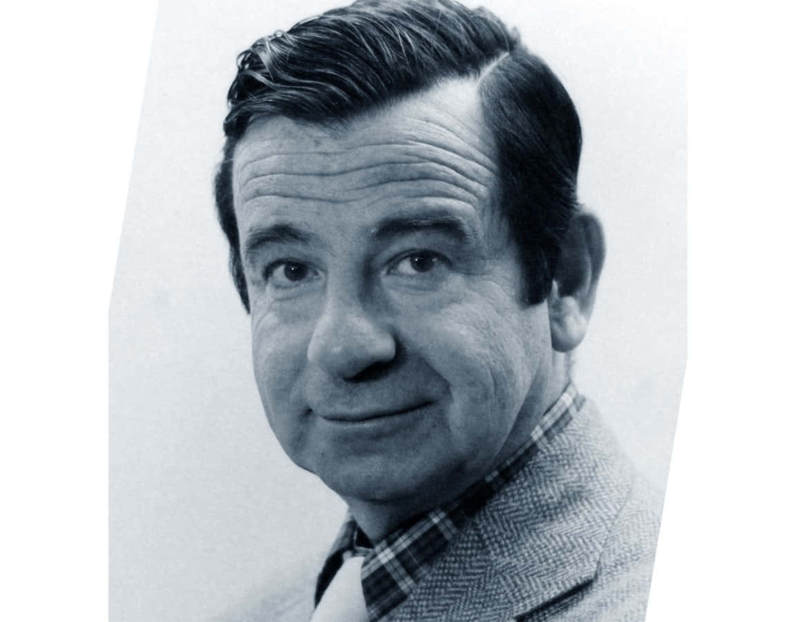 Iconic actor Walter Matthau posing in a vintage black and white photo Wallpaper