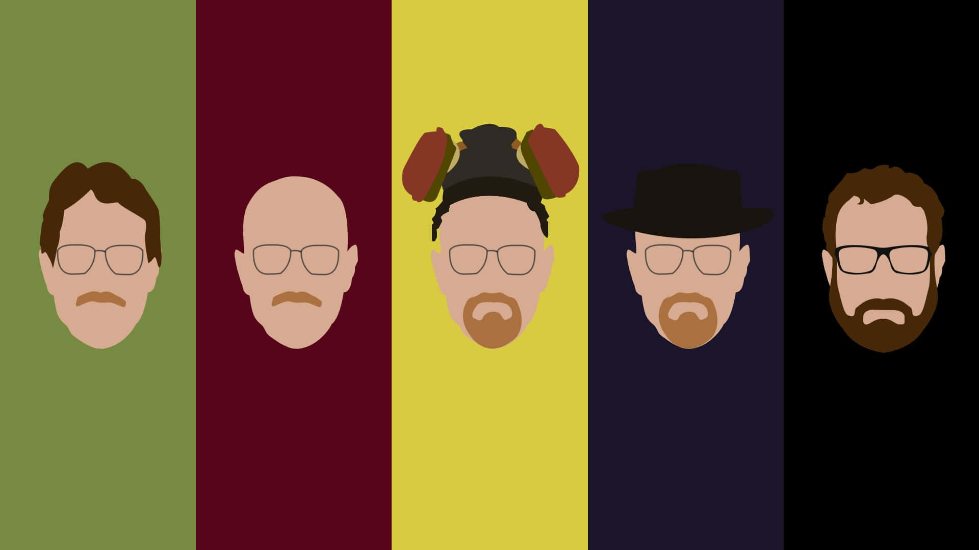 Walter White Evolutie Illustratie Achtergrond