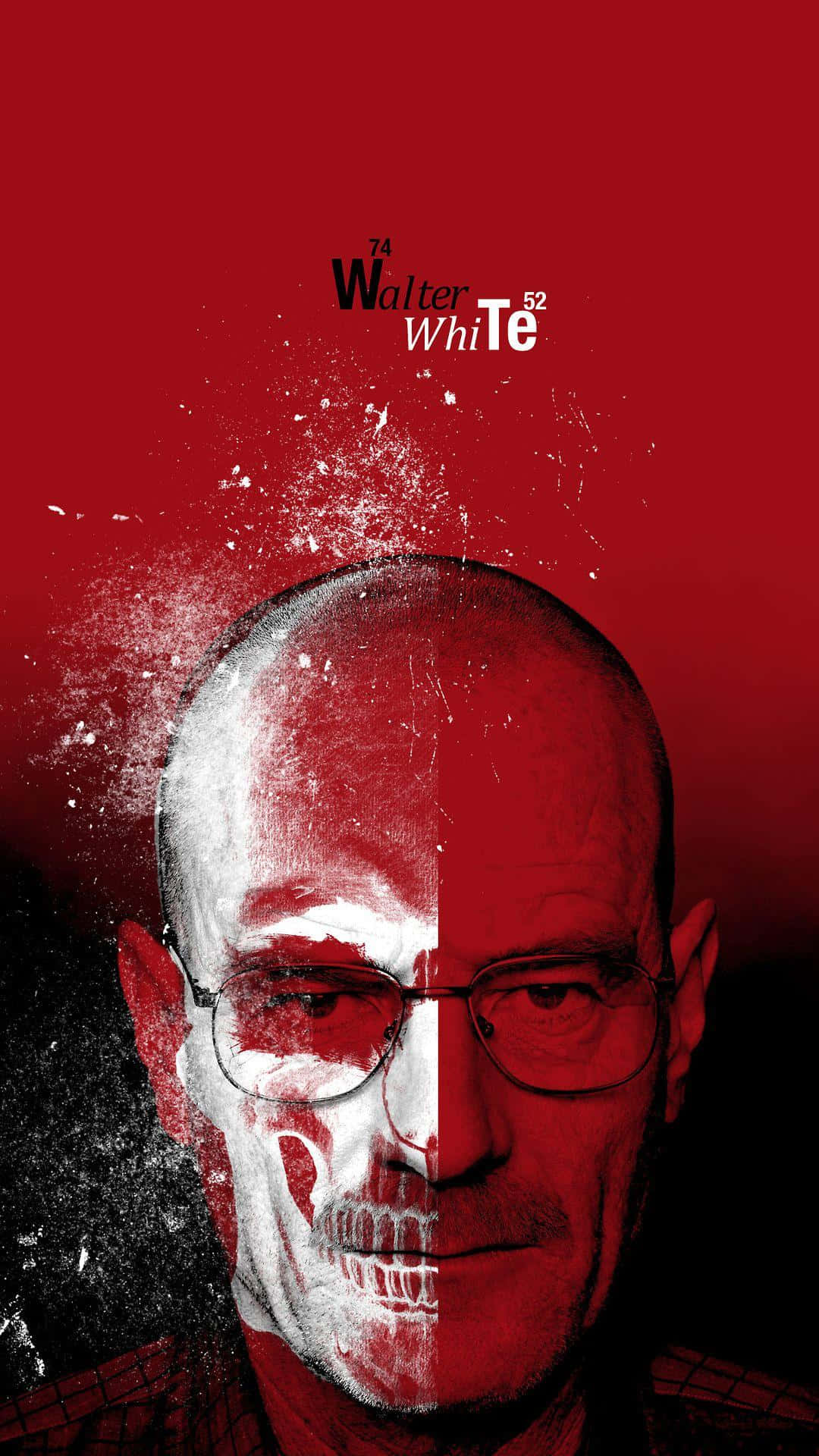 Walter White Half Face Skull Poster Wallpaper