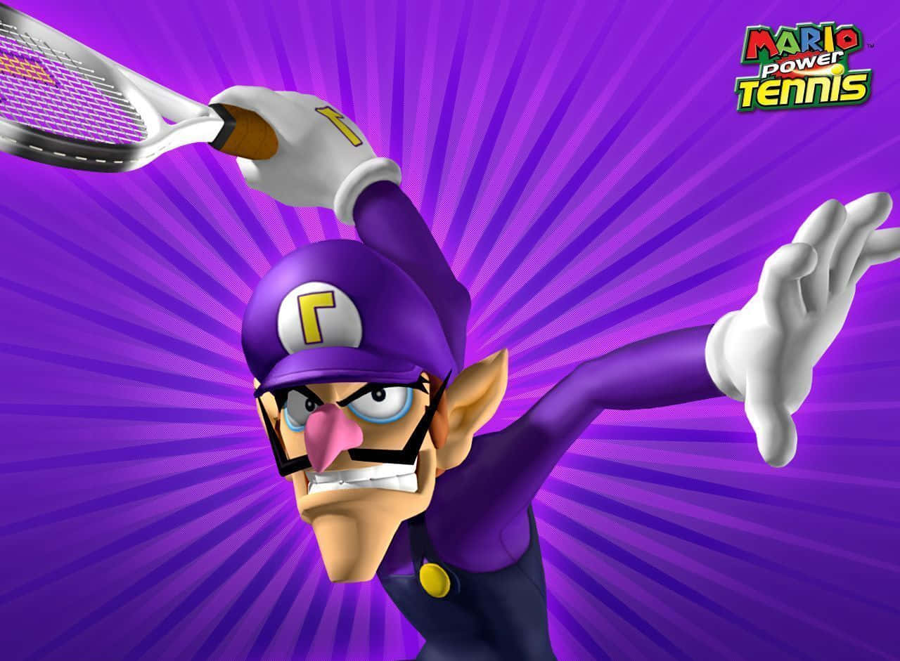 Waluigi in action, showcasing his unique personality and style Wallpaper
