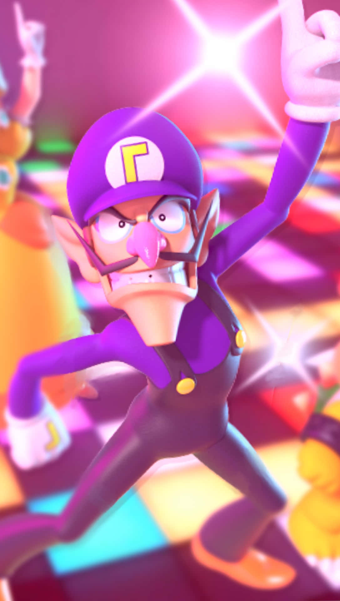 Waluigi Strikes a Pose Wallpaper