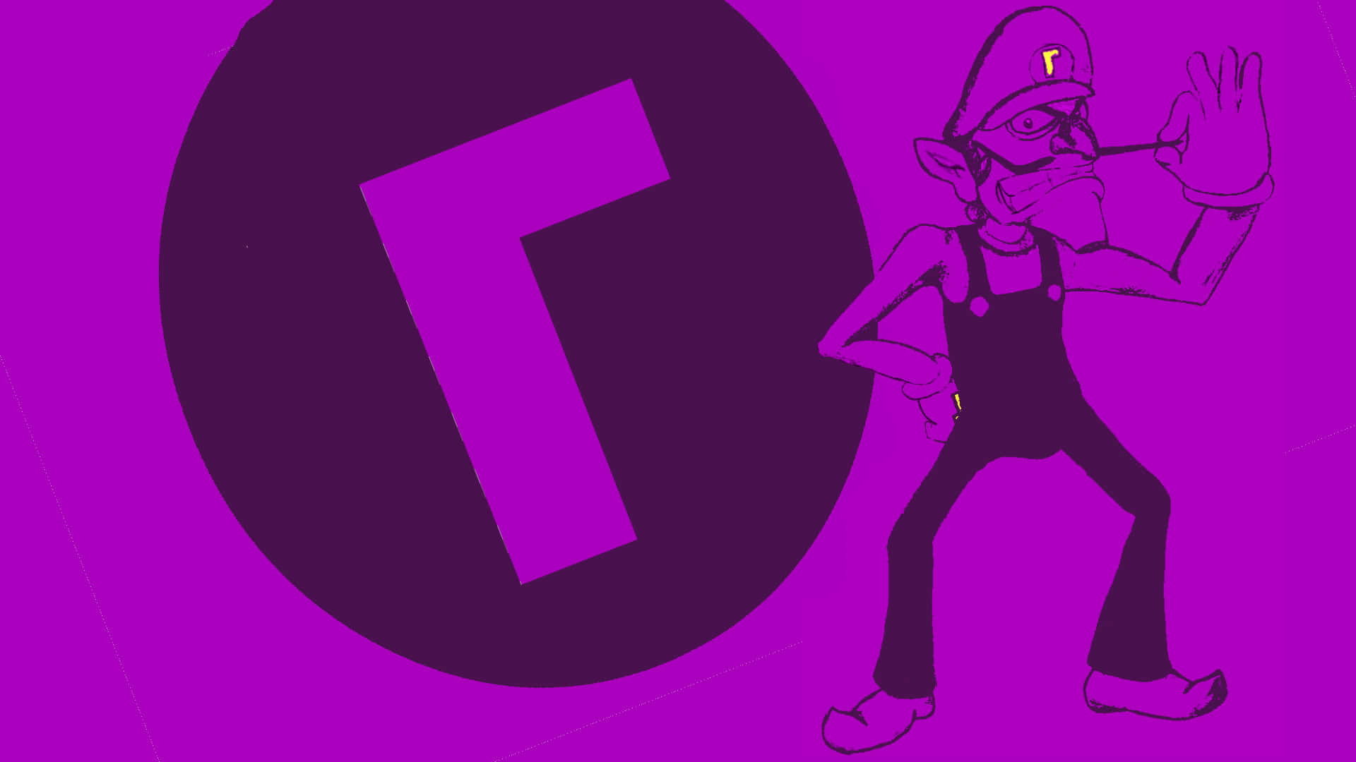 Waluigi posing in a stunning HD wallpaper Wallpaper