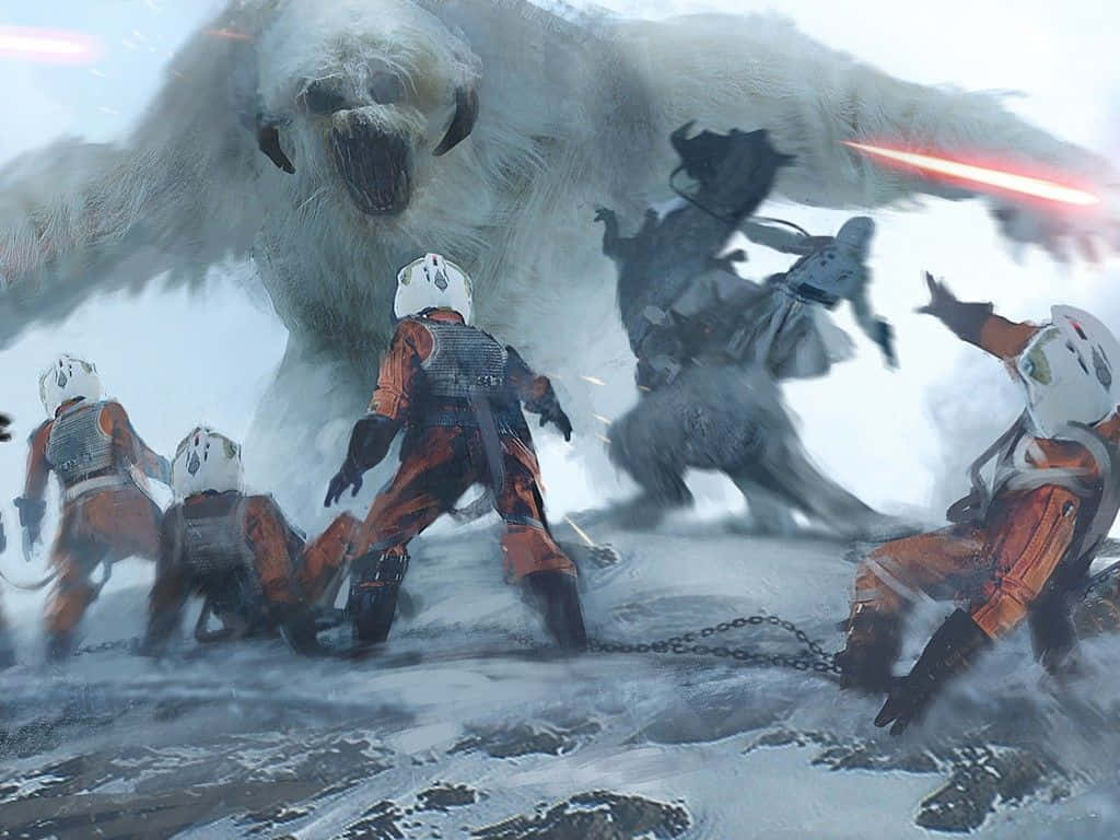 Wampa In Zijn Natuurlijke Omgeving Achtergrond