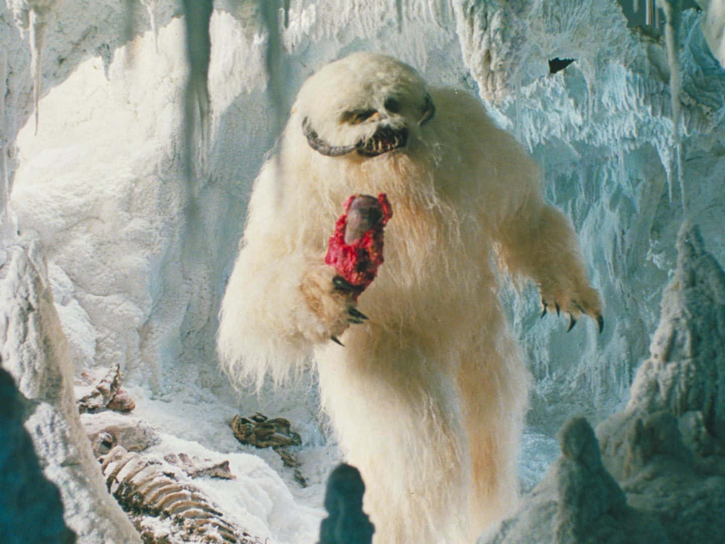 Bravely facing the Wampa on the frozen planet of Hoth Wallpaper