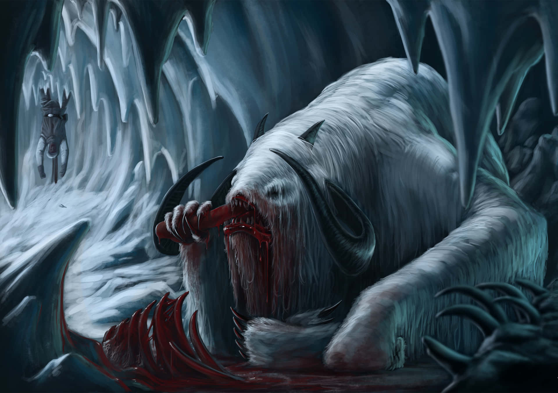 Close up of a wild wampa in its icy habitat Wallpaper