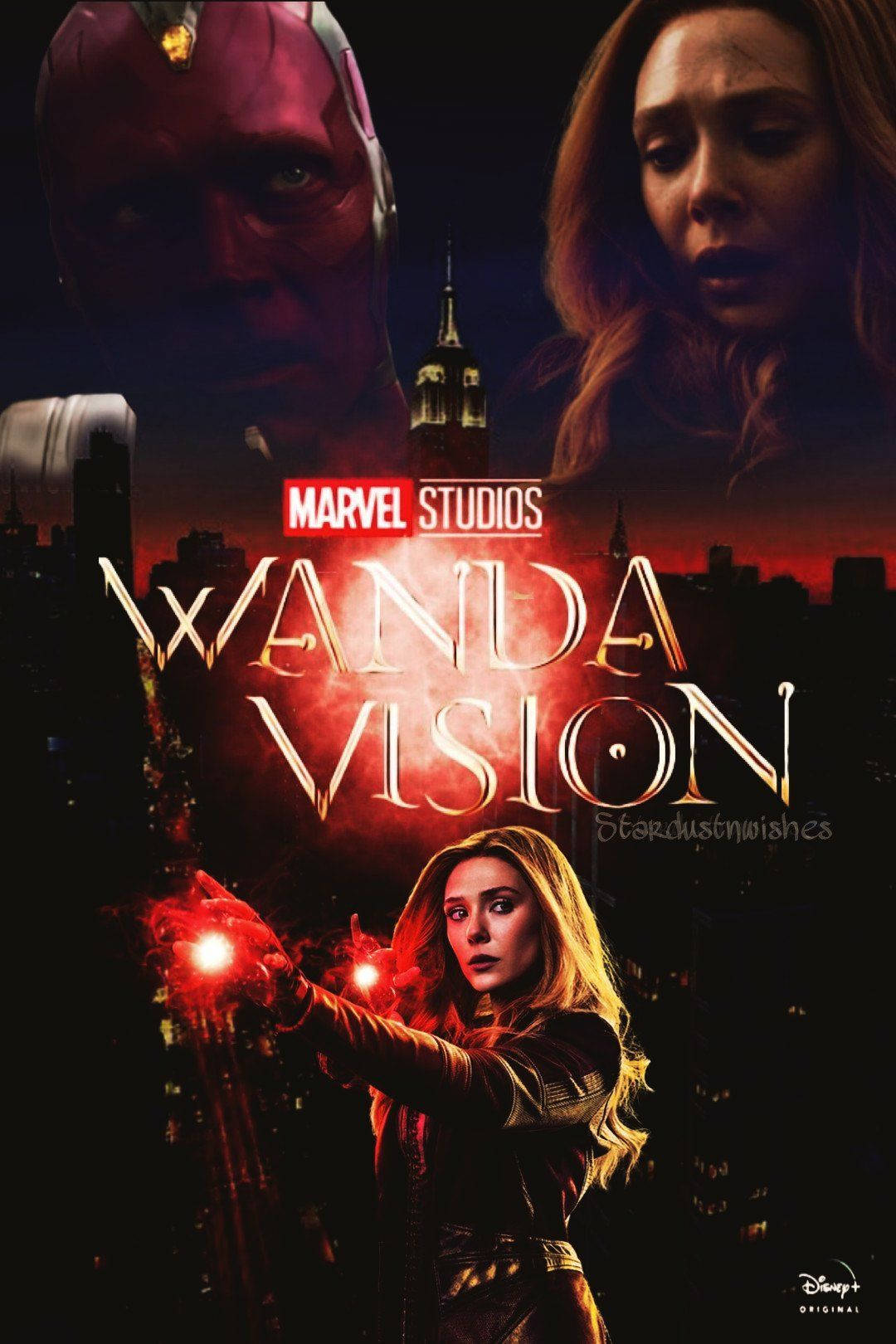 Wanda Maximoff and Vision take center stage in this fan-made poster for Marvel's Wandavision. Wallpaper
