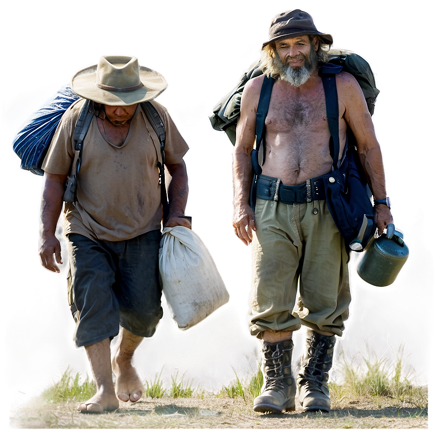 Wandering Hobo Journey Png Bue PNG