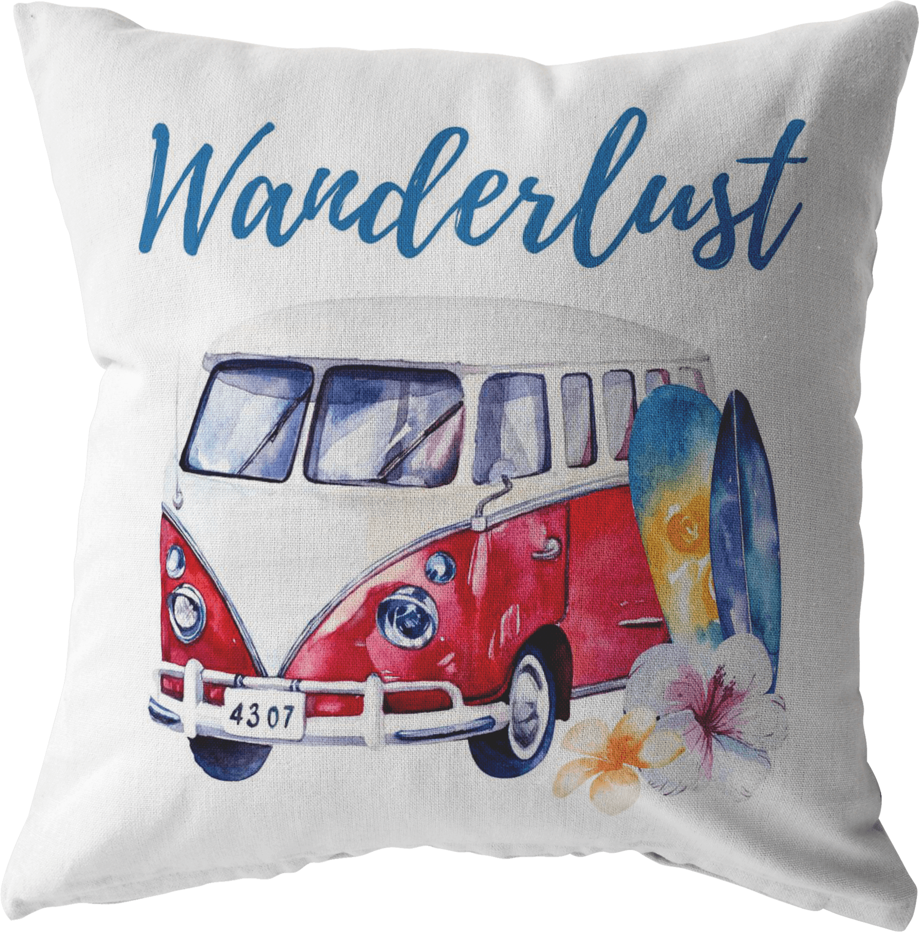 Wanderlust Vintage Van Cushion PNG