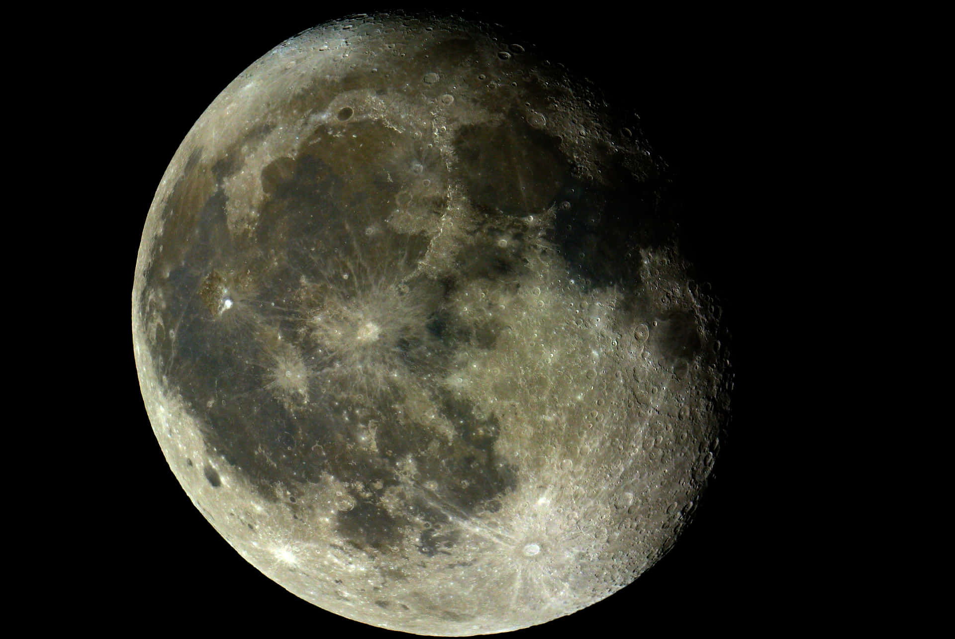 Waning Gibbous Moon Night Sky Wallpaper