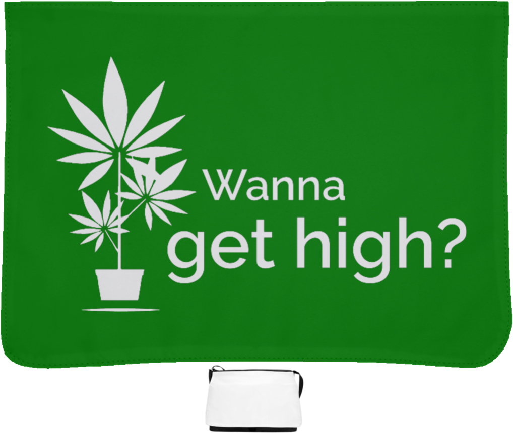 Wanna Get High Cannabis Bag Design PNG