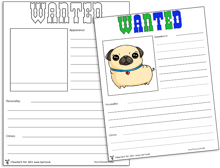 Wanted Posterwith Cartoon Pug PNG
