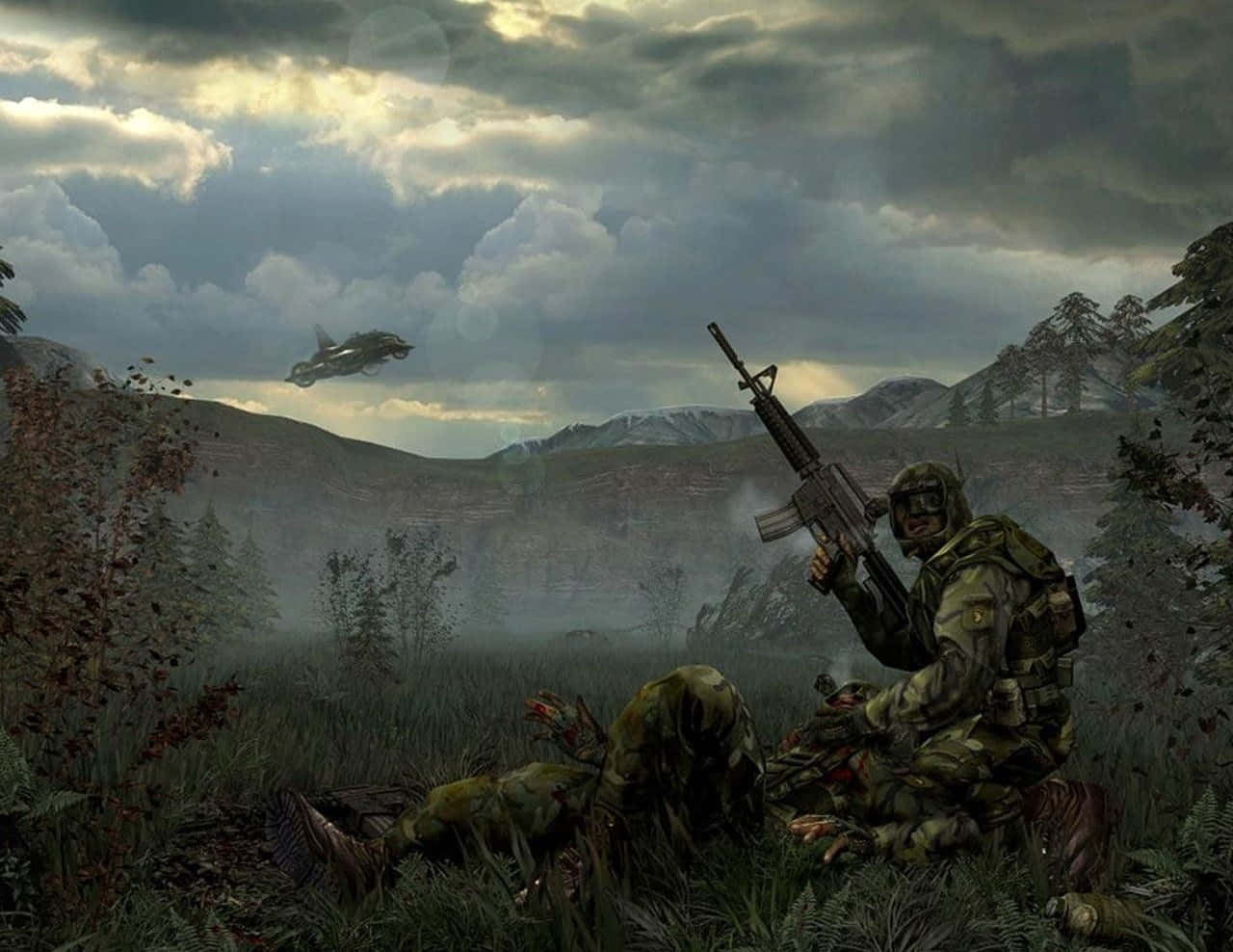 Intense war game simulation in action Wallpaper