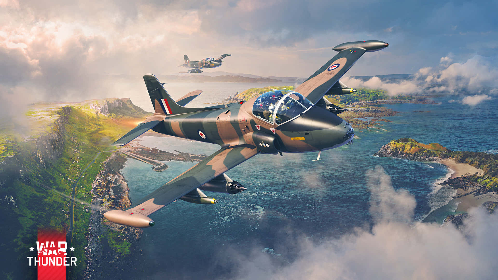 War Thunder_ Aerial Combat_ Scenic Coastline Wallpaper