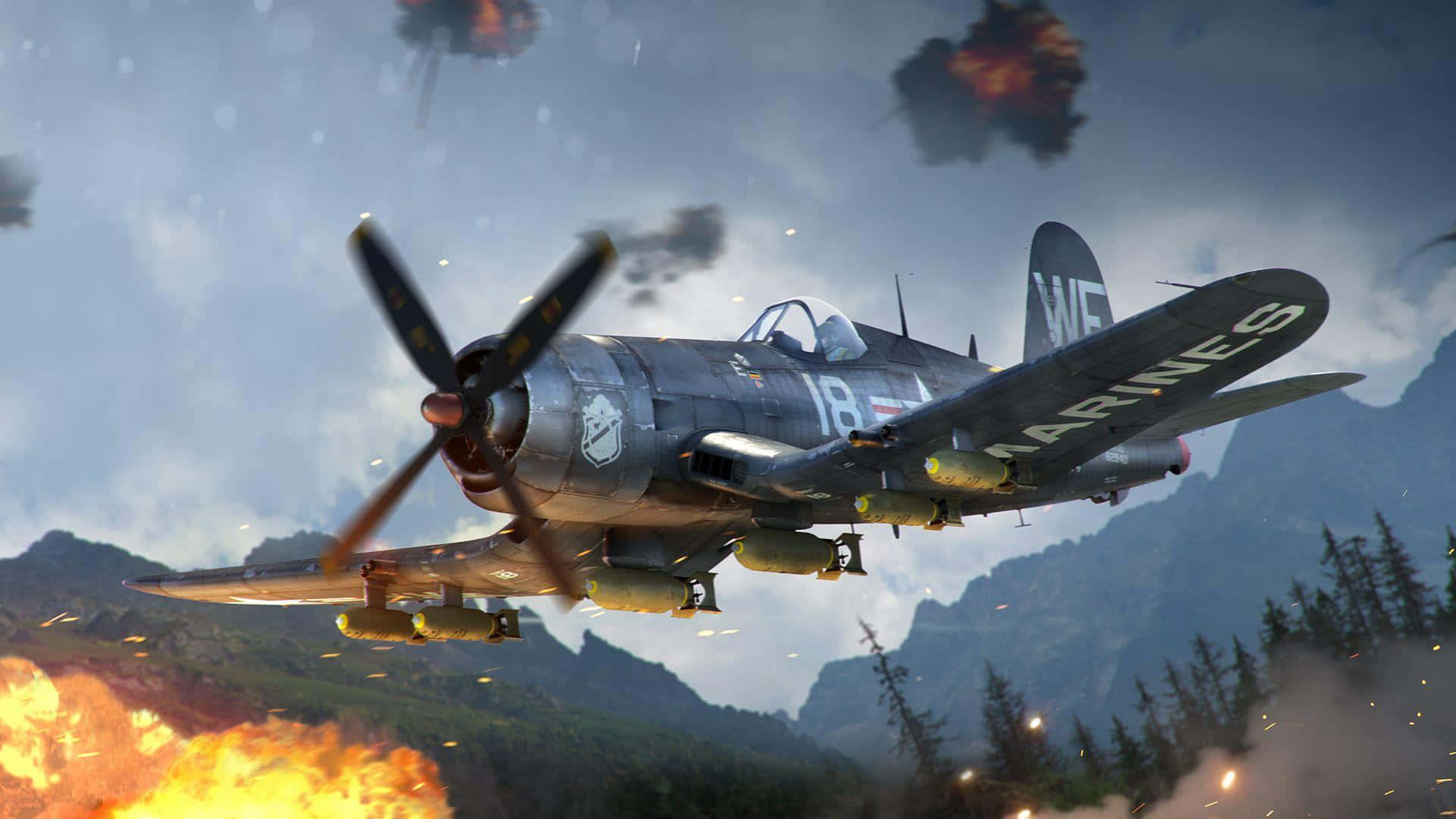 Download War Thunder_ Air Combat_ Scene Wallpaper | Wallpapers.com