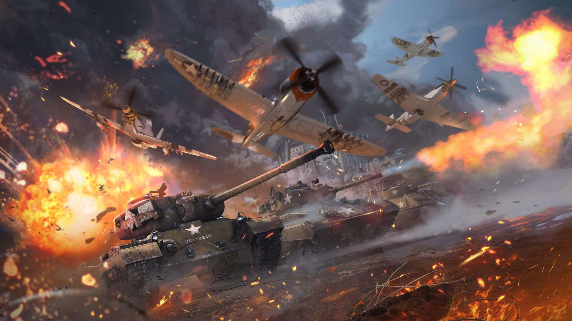 War Thunder_ Chaotic Battlefield_ Artwork Wallpaper