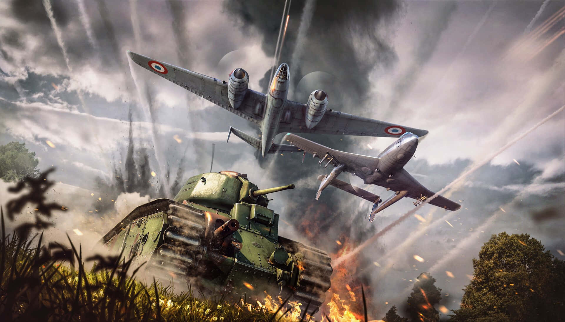 War Thunder_ Combat_ Scene Wallpaper