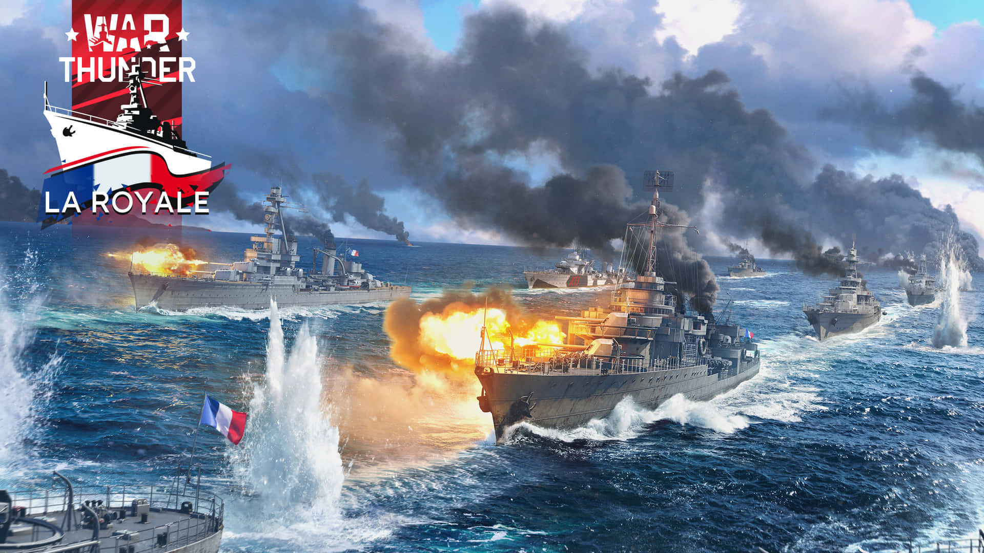 War Thunder_ La Royale_ Naval Combat Scene Wallpaper