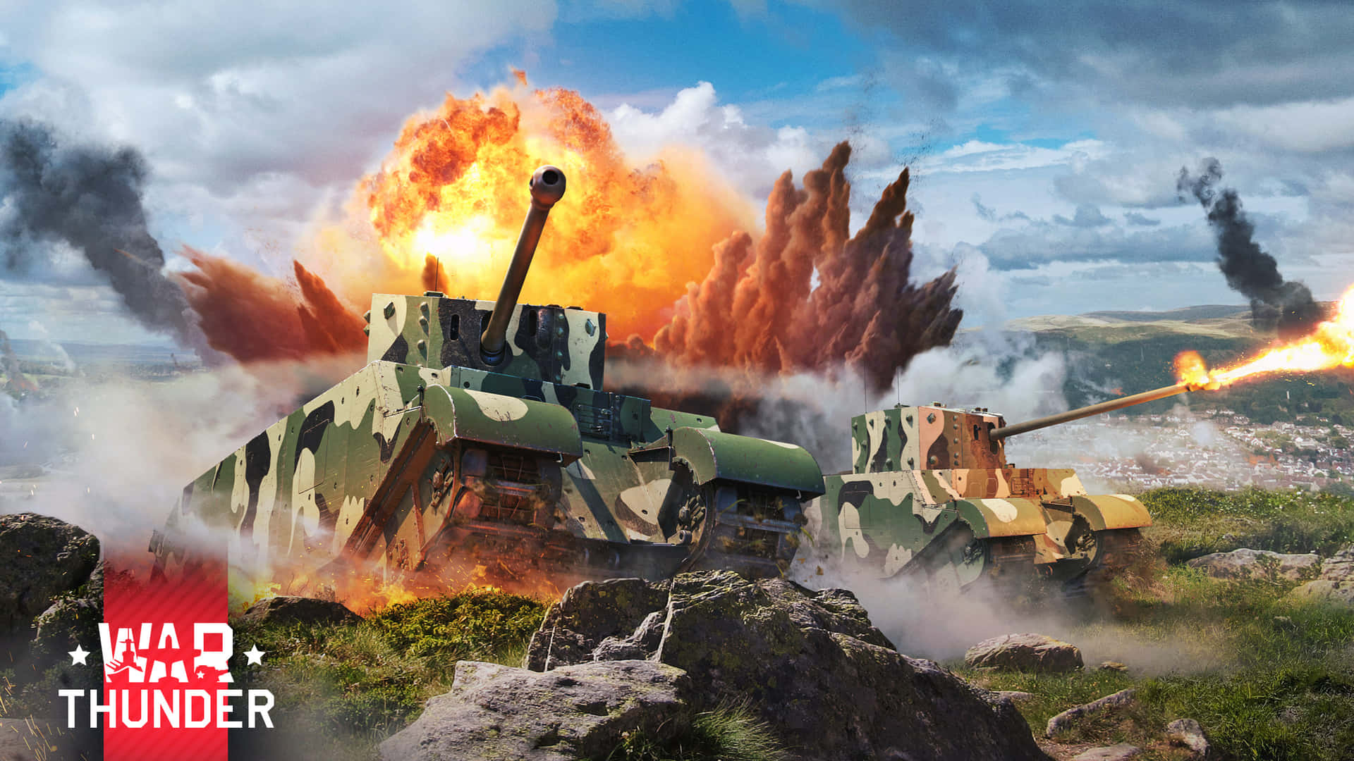 War Thunder Tank Battle Explosion Wallpaper