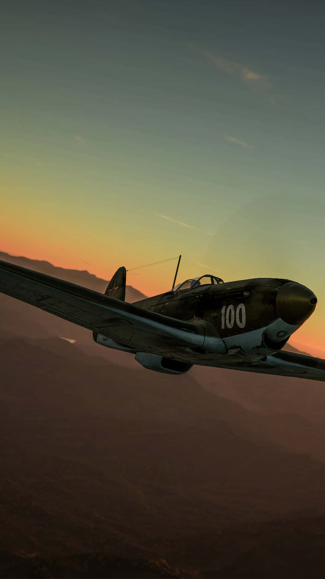 War Thunder_ Vintage Fighter At Dusk Wallpaper