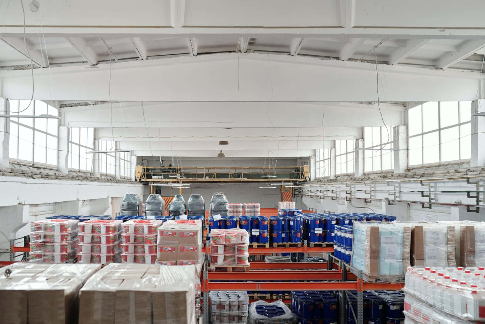 A Large Warehouse With Many Boxes