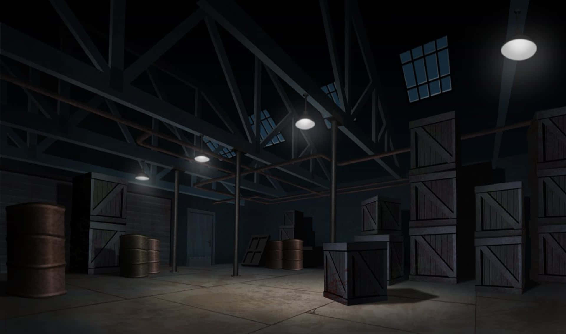 A Dark Room With Barrels And Barrels