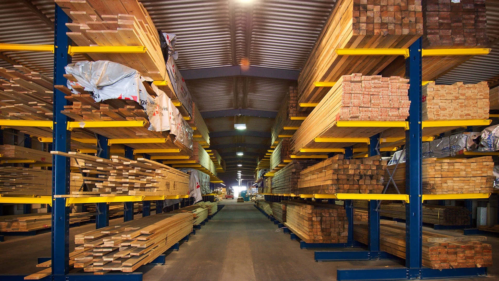 A Warehouse With Many Wooden Boards