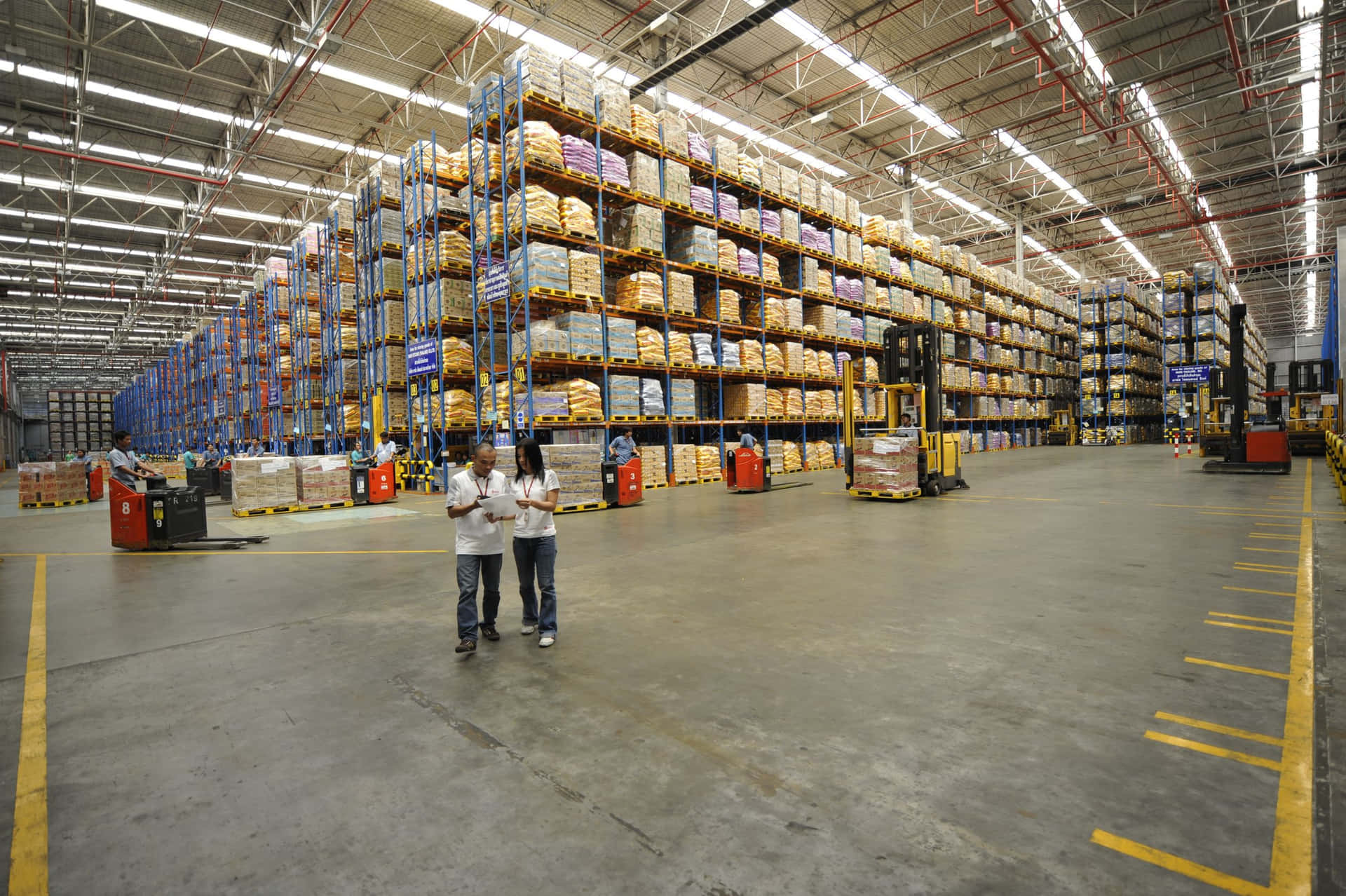 A Large Warehouse With Shelves