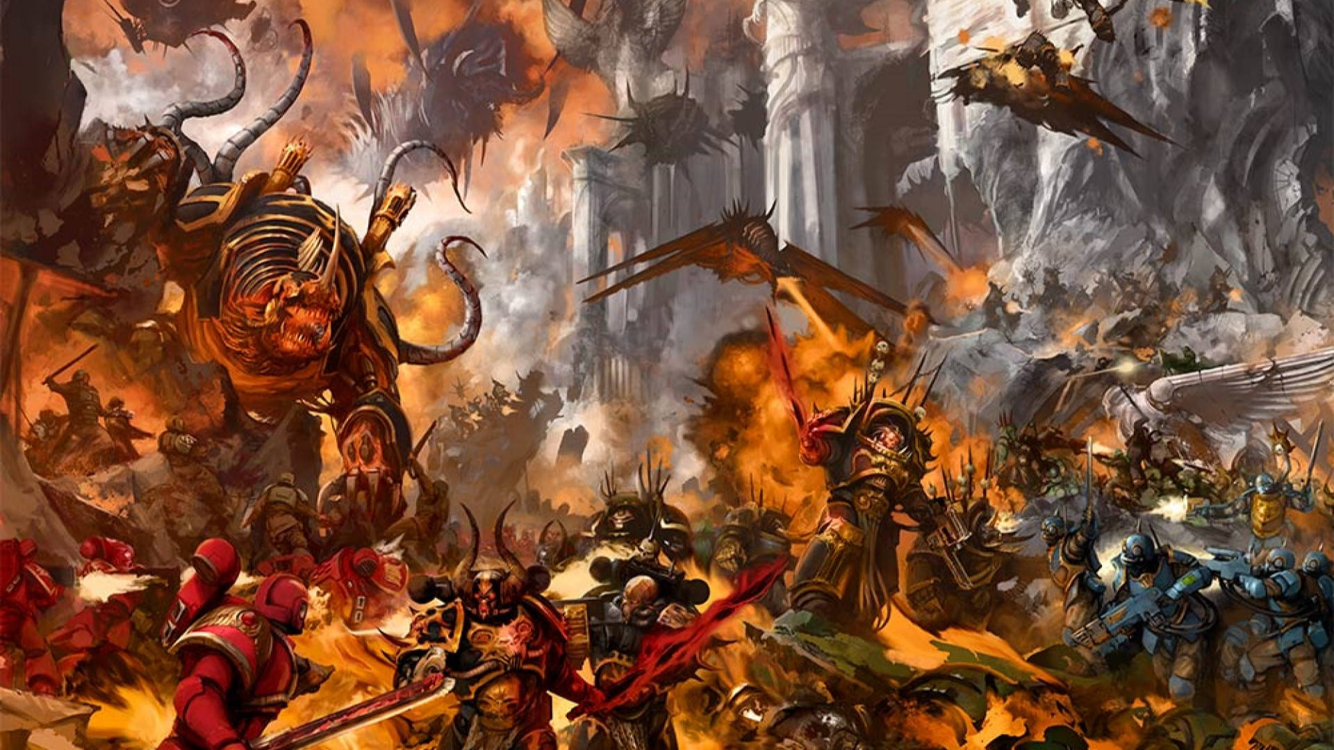 Warhammer 40k Battle Against Chaos Wallpaper