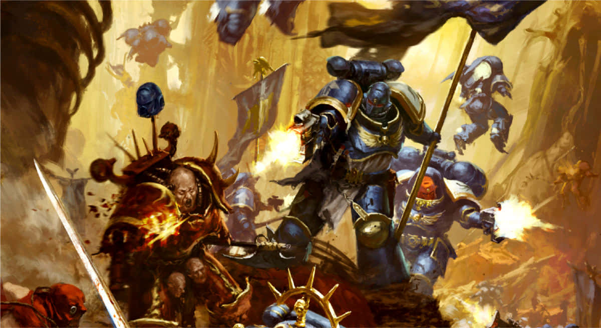 Entranell'epico Mondo Di Warhammer 4k Sfondo