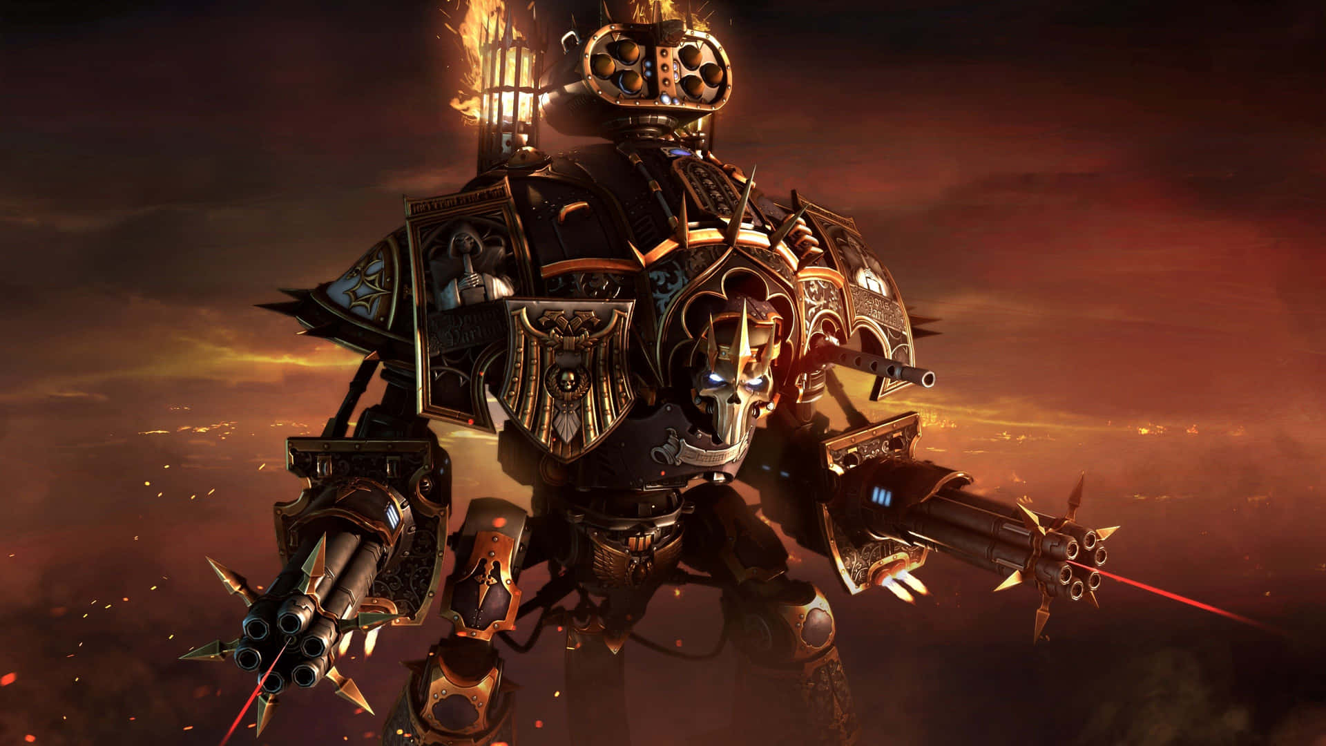 Slag hærklæder kæmper i epos slag i Warhammer 4k tapet. Wallpaper