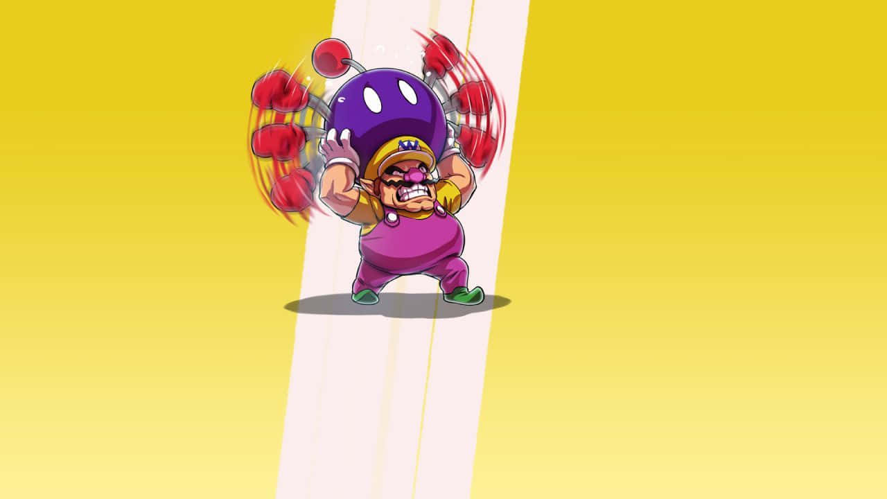 Wario ready for adventure in the vibrant world of gaming Wallpaper